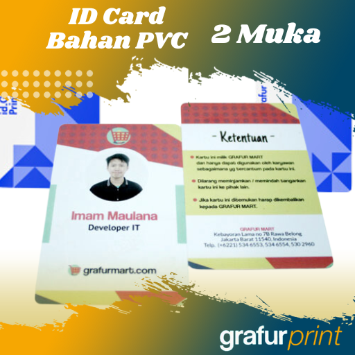 ID Card Bahan PVC 2 Muka 