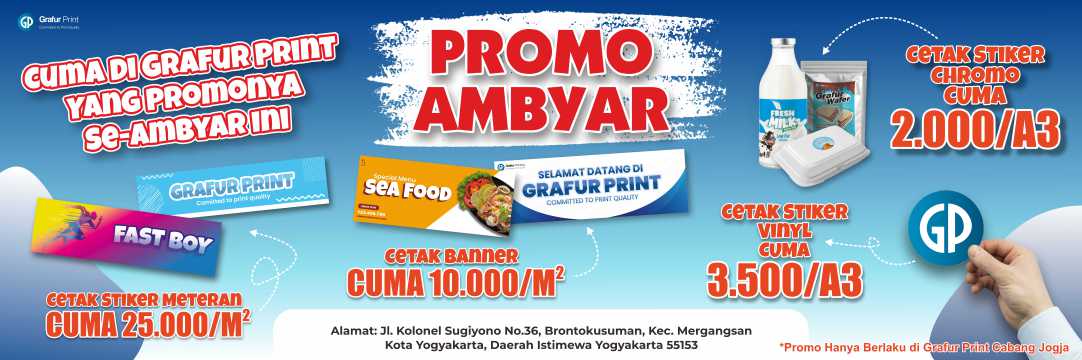 Cetak Stiker Label A3 Banner terbaik di Jogja